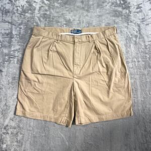 Polo Ralph Lauren Tyler Pleated Shorts Men's Size 40 Beige Longer 10" Blue Label